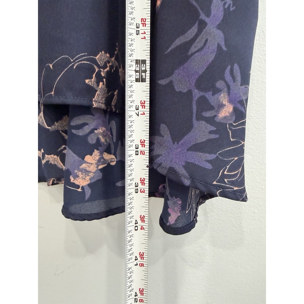 Katherine Barclay Floral Mini Dress Lined Navy Sleeveless A-Line Size 8 Y2K - Picture 12 of 12